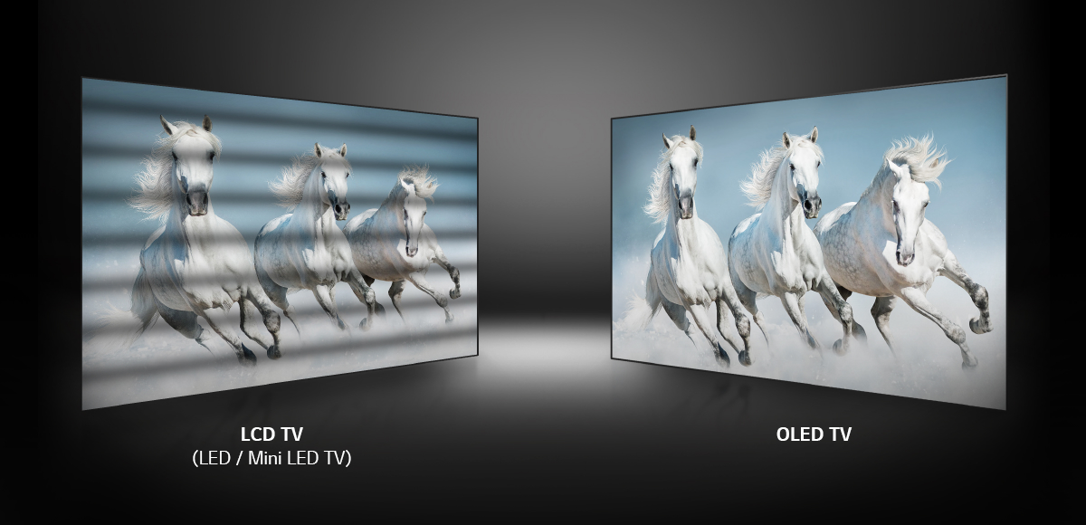 OLED TV delivering clearer and true-to-life colors compared to LCD TV