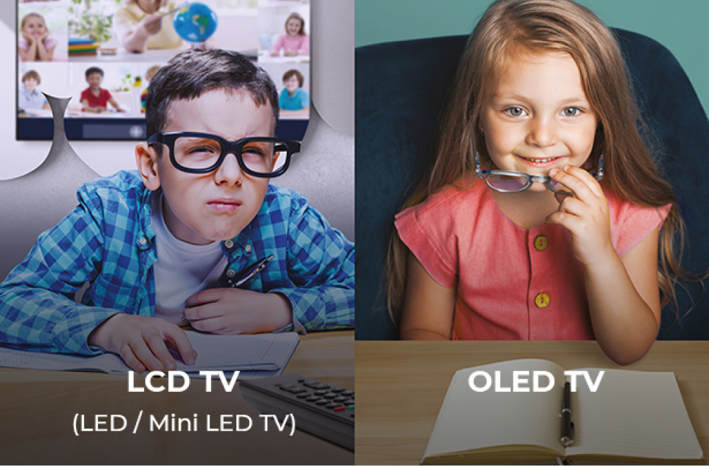 OLED TV delivering clearer and true-to-life colors compared to LCD TV